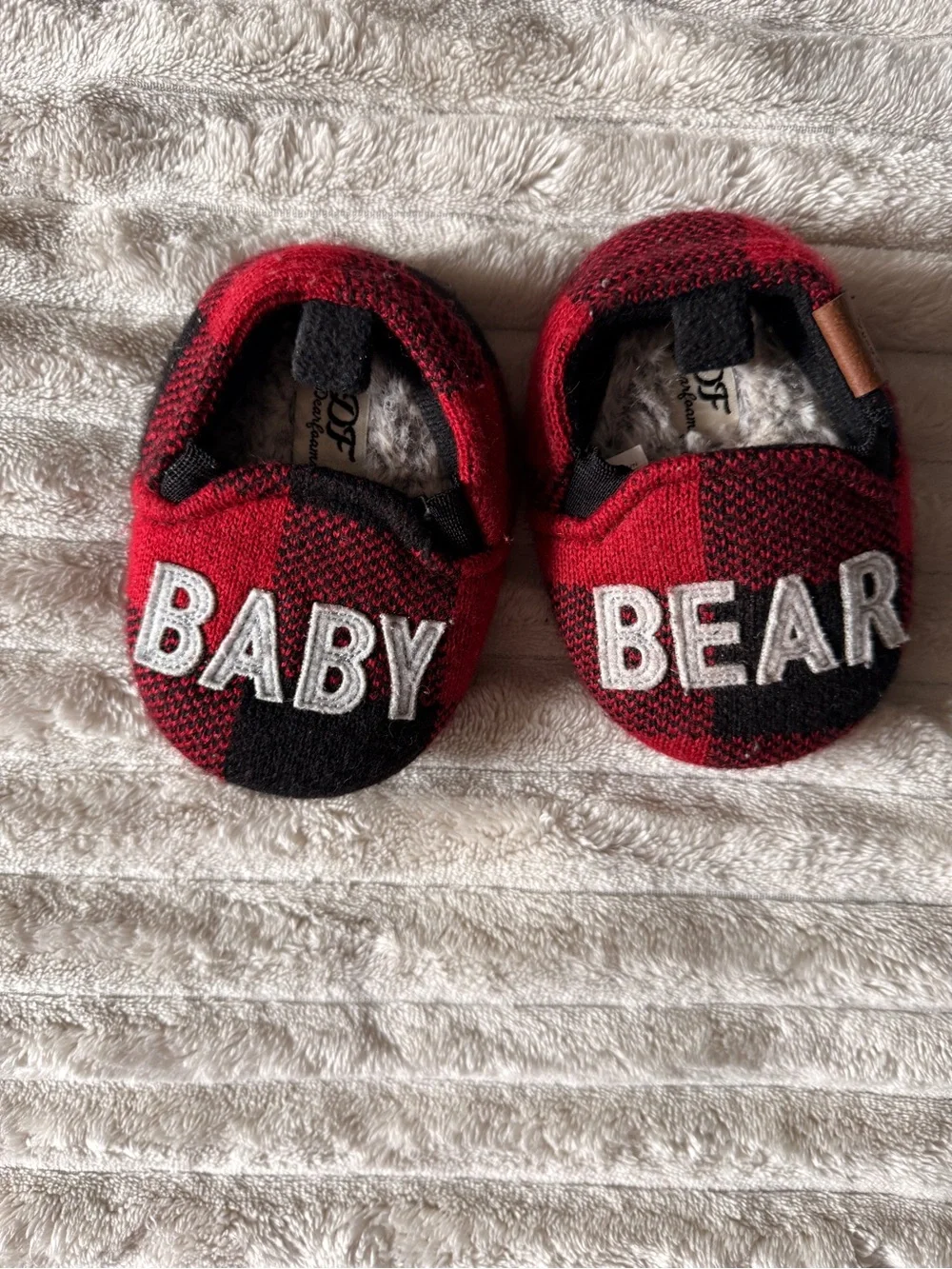 Baby Bear Red Plaid Baby Shoes 12-18 months